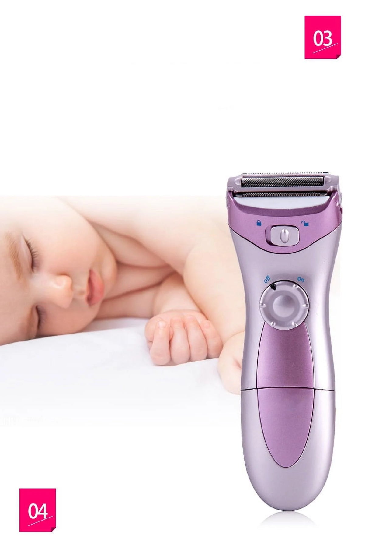 1 Pc Electric Razor for Women,Wet & Dry Bikini Electric Shavers,Painless Lady Face Shaver,Body Hair Remover for Legs Underarms,Personal Portable Waterproof Trimmer